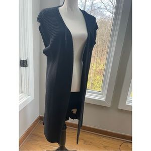 Preloved Long Over Shirt Drape Sweater | Fall Winter Long Sweater